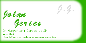 jolan gerics business card